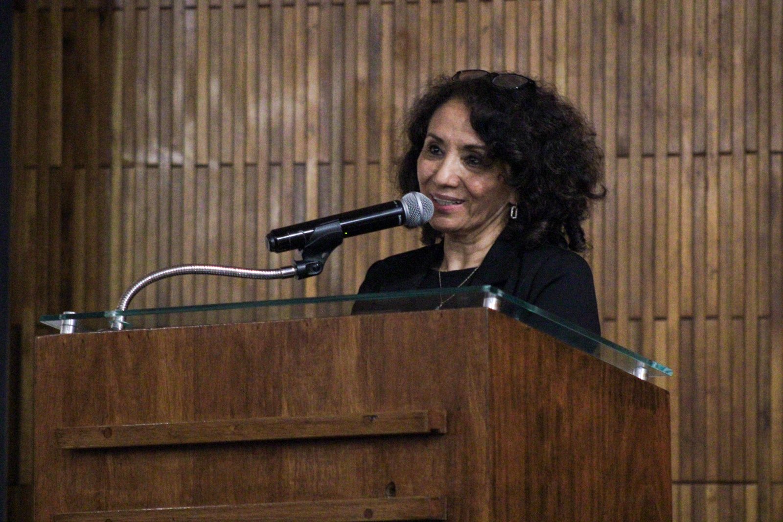 Patricia Chico Aldama durante una presentación académica